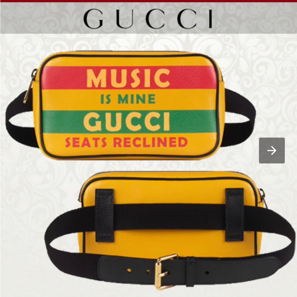 Authentic Gucci 100 Centennial music is mine yellow leather Waist bag belt bag - Picture 16 of 16